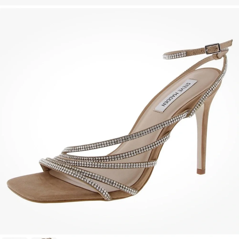 NWT Steve Madden Womens Kamila R Beige Strappy Ankle‎ Strap 11 Medium
